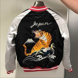 Topshop reversible embroidered bomber jacket